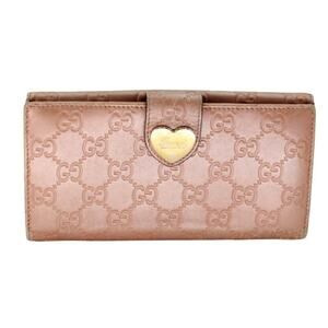 Gucci GG Pattern Leather Heart Continental Wallet GG-1203P-0001